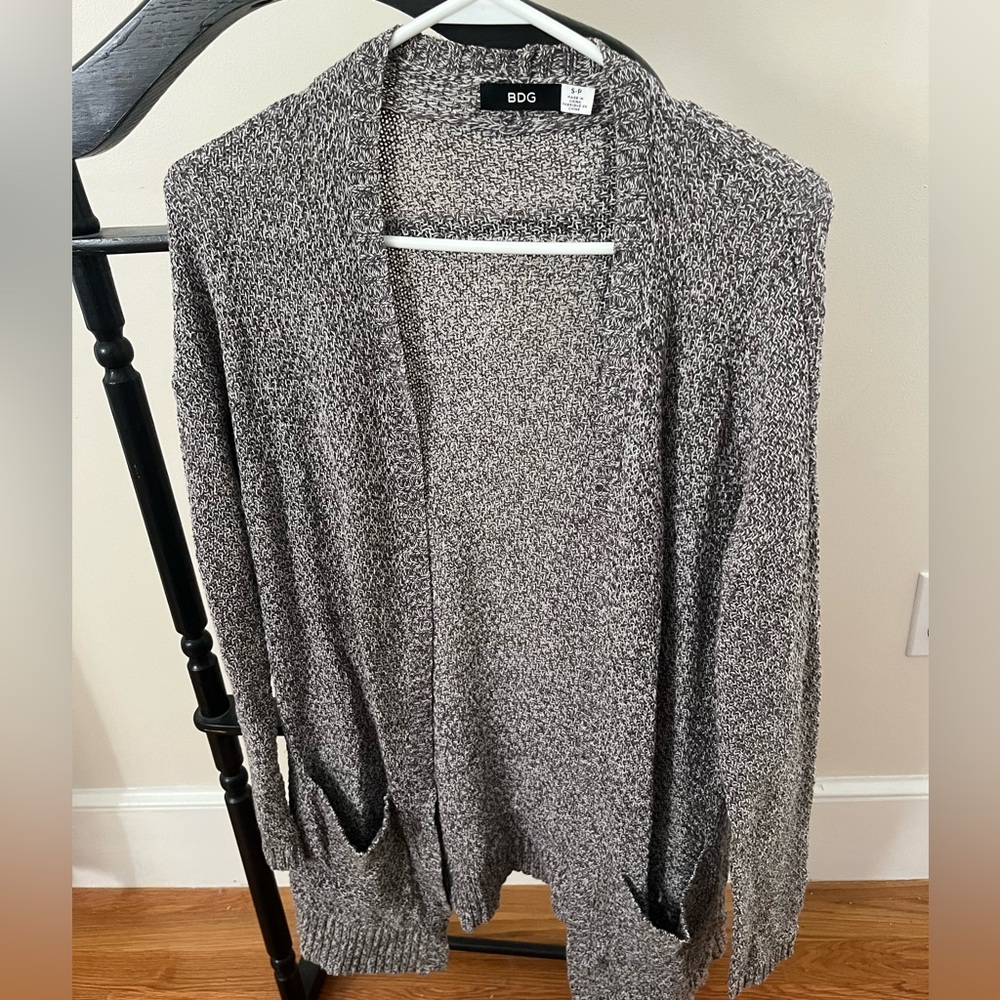 Grey knit open cardigan from Urban Outfitters